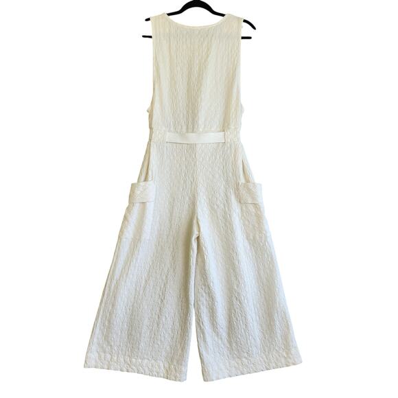 Free People Womens She's A Catch Jumpsuit Size Small White Wide Leg Tie Waist - Picture 5 of 13